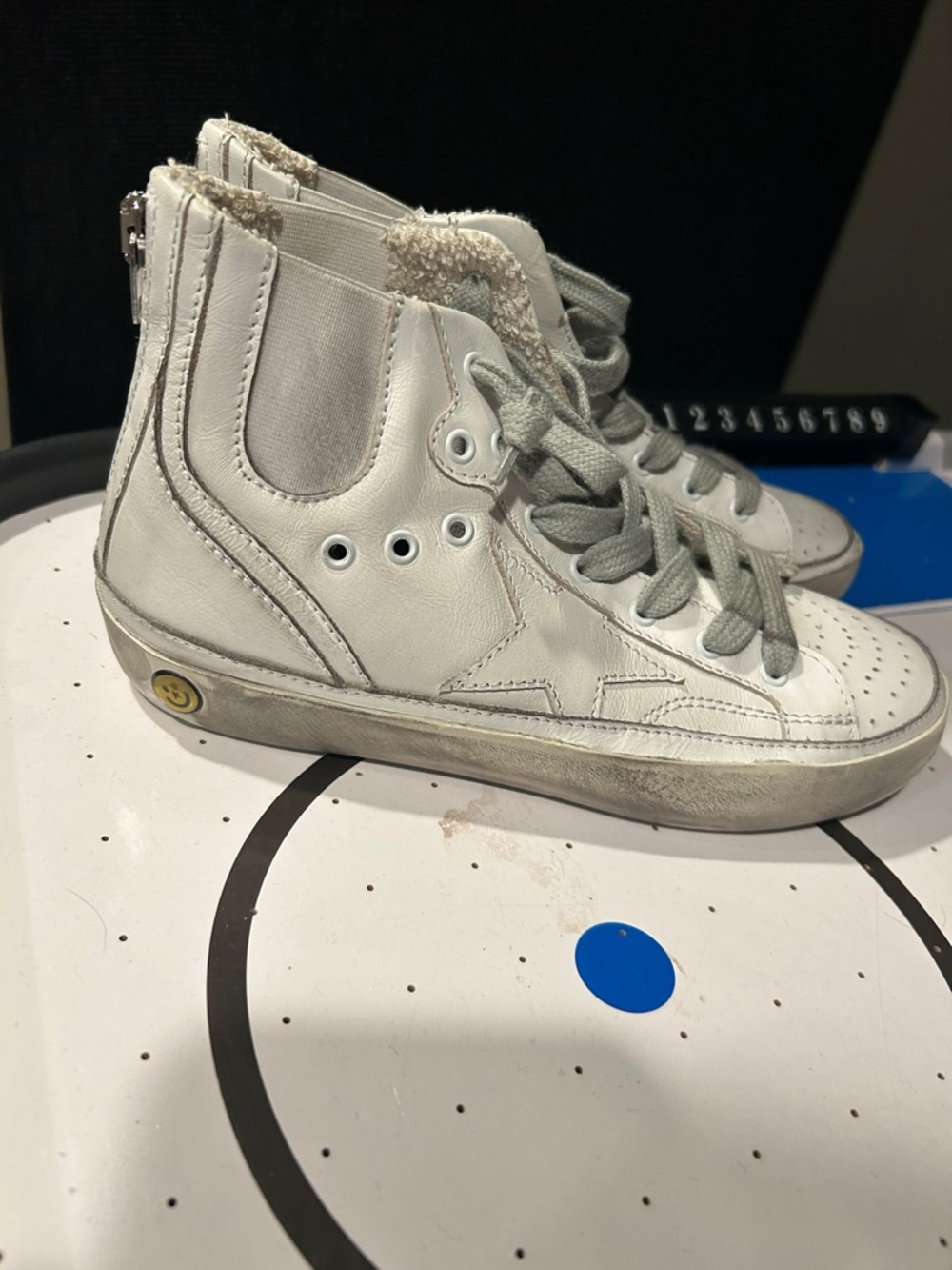 GOLDEN GOOSE White High-Top Kids Sneakers with Star Accent